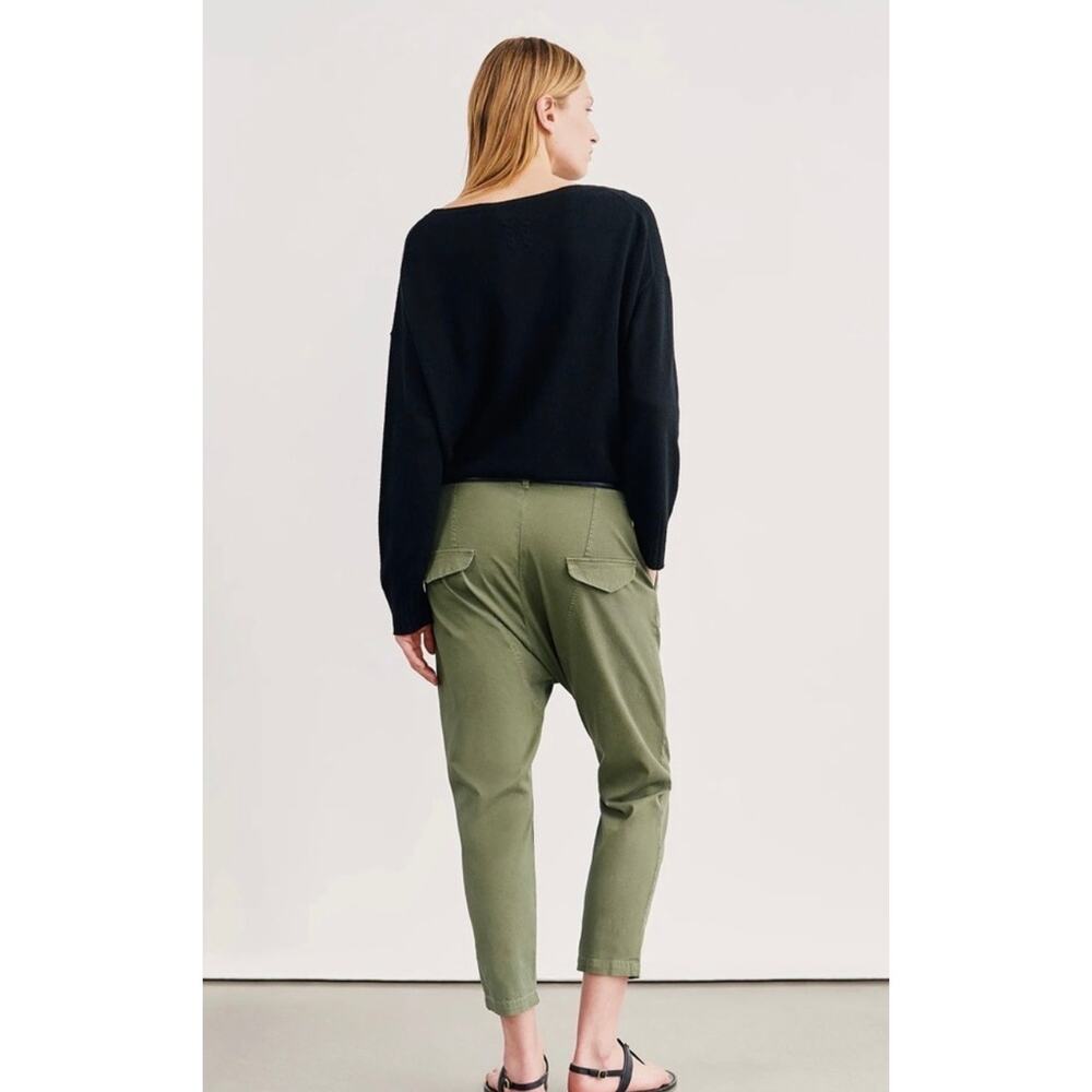 Nili Lotan Paris Pants Camo Green Cotton Size 00 New - Picture 3 of 9